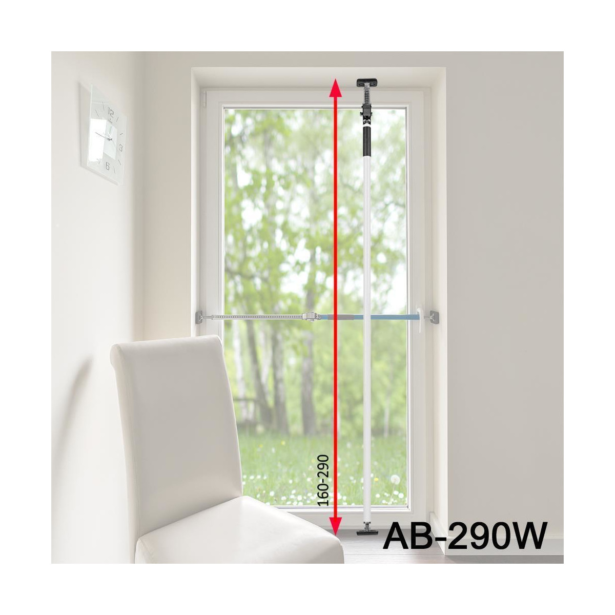 Sicherungsstange 160 - 290 cm (weiß) AB-290W Die